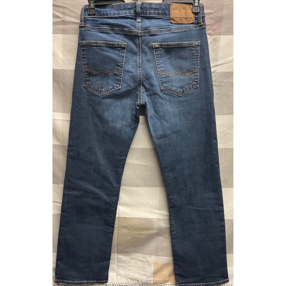 American Eagle Outfitters Extreme Flex Mens Jeans Size 30x30 Blue Denim Straight - Picture 2 of 4